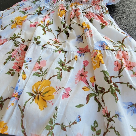 Janie and Jack Flower Dress Cotton Pink Floral Rose Flared Dress Girls 12/18 M - Picture 4 of 10